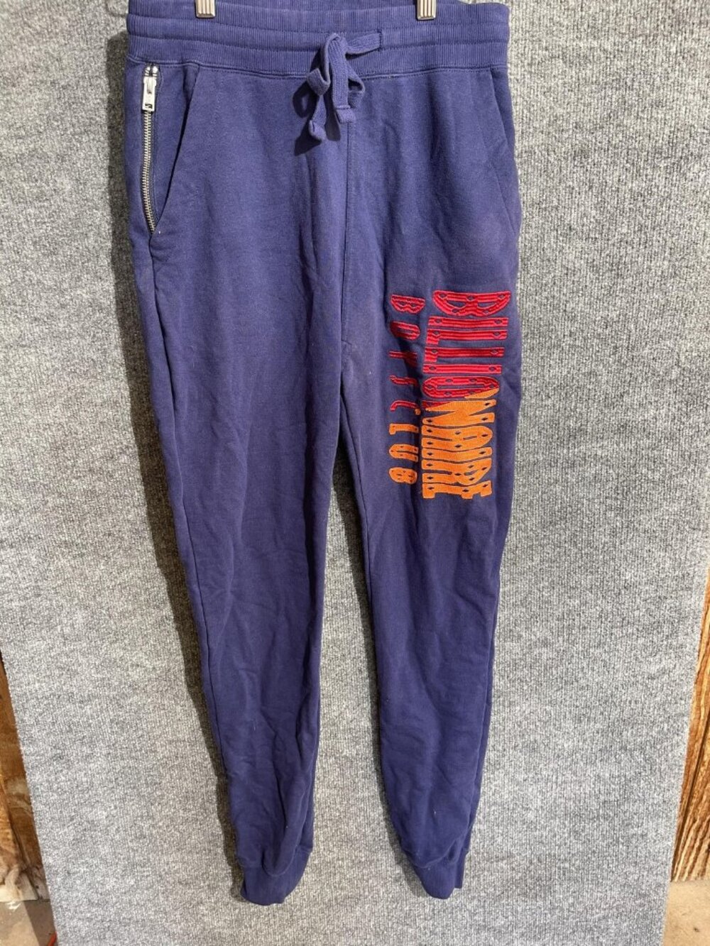 Billionaire Boys Club Sweatpants Mens Small Purple Fleece Joggers Logo Zip